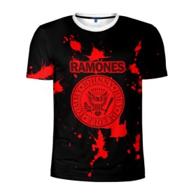 Мужская футболка 3D спортивная с принтом Ramones в Ухте, 100% полиэстер с улучшенными характеристиками | приталенный силуэт, круглая горловина, широкие плечи, сужается к линии бедра | ramones | джонни | джоуи | ди ди томми | рамон | рамонес | рамоун | рамоунз | рамоунс | рок группа