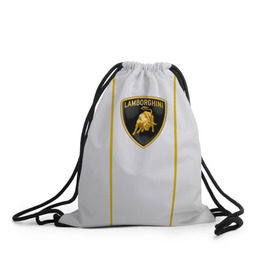 Рюкзак-мешок 3D с принтом LAMBORGHINI BRAND SPORT в Ухте, 100% полиэстер | плотность ткани — 200 г/м2, размер — 35 х 45 см; лямки — толстые шнурки, застежка на шнуровке, без карманов и подкладки | auto | lamborghini | sport | авто | автомобиль | автомобильные | бренд | ламборджини | лого | логотип | марка | спорт
