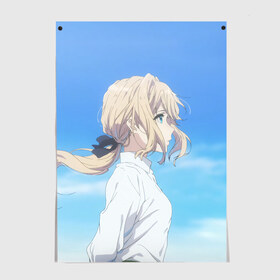 Постер с принтом Violet Evergarden в Ухте, 100% бумага
 | бумага, плотность 150 мг. Матовая, но за счет высокого коэффициента гладкости имеет небольшой блеск и дает на свету блики, но в отличии от глянцевой бумаги не покрыта лаком | evergarden | violet | violet evergarden | вайолет | вайолет эвергарден | эвергарден