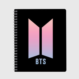 Тетрадь с принтом BTS_color в Ухте, 100% бумага | 48 листов, плотность листов — 60 г/м2, плотность картонной обложки — 250 г/м2. Листы скреплены сбоку удобной пружинной спиралью. Уголки страниц и обложки скругленные. Цвет линий — светло-серый
 | bangtan boys | bts | бантаны | бтс