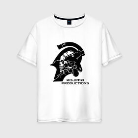 Женская футболка хлопок Oversize с принтом KOJIMA PRODUCTIONS в Ухте, 100% хлопок | свободный крой, круглый ворот, спущенный рукав, длина до линии бедер
 | hideo kojima | hilermo del toro | kojima productions | norman reedus | бурят гений | гильермо дель торо | леа сейду | лея | мадс миккельсен | норман ридус | хидео кодзима