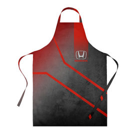 Фартук 3D с принтом CAR HONDA BRAND в Ухте, 100% полиэстер | общий размер — 65 х 85 см, ширина нагрудника — 26 см, горловина — 53 см, длина завязок — 54 см, общий обхват в поясе — 173 см. Принт на завязках и на горловине наносится с двух сторон, на основной части фартука — только с внешней стороны | brand | car | honda |   | авто | автомобиль | логотип