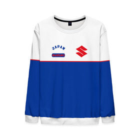 Мужской свитшот 3D с принтом Suzuki в Ухте, 100% полиэстер с мягким внутренним слоем | круглый вырез горловины, мягкая резинка на манжетах и поясе, свободная посадка по фигуре | Тематика изображения на принте: corporation | crossover | liana | motor | s | sport | suzuki | sx4 | vitara | xl 7 | авто | автомобиль | знак | лого | машина | с | седан | символ | спорт | судзуки | сузуки | тачка | хэтчбек | эмблема