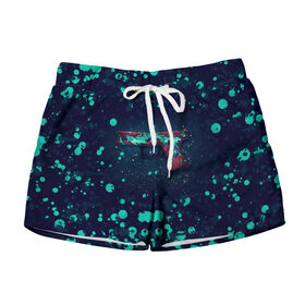 Женские шорты 3D с принтом CS:GO Glock-18 в Ухте, 100% полиэстер | прямой крой, два кармана без застежек по бокам. Мягкая трикотажная резинка на поясе, внутри которой широкие завязки. Длина до середины бедра | 