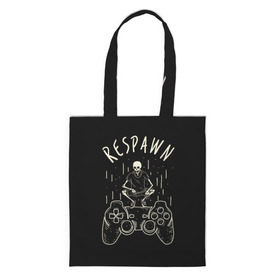 Сумка 3D повседневная с принтом respawn в Ухте, 100% полиэстер | Плотность: 200 г/м2; Размер: 34×35 см; Высота лямок: 30 см | bone | gamepad | skull | джойстик | скелет | череп