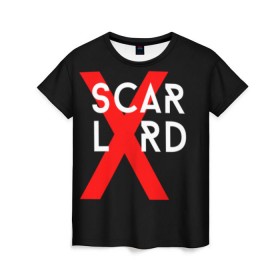 Женская футболка 3D с принтом scarlxrd_3 в Ухте, 100% полиэфир ( синтетическое хлопкоподобное полотно) | прямой крой, круглый вырез горловины, длина до линии бедер | scarlxrd | мариус