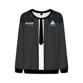 Мужской свитшот 3D с принтом Detroit RK800 в Ухте, 100% полиэстер с мягким внутренним слоем | круглый вырез горловины, мягкая резинка на манжетах и поясе, свободная посадка по фигуре | 2038 | connor | dbh | detroit | gamer | kara | андроид | девиант | детройт | кара | квест | коннор | маркус