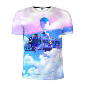Мужская футболка 3D спортивная с принтом Fortnite Bus в Ухте, 100% полиэстер с улучшенными характеристиками | приталенный силуэт, круглая горловина, широкие плечи, сужается к линии бедра | battle royale | fortnite | батл рояль | фортнайт