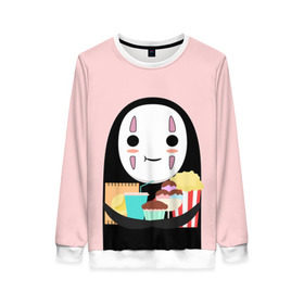 Женский свитшот 3D с принтом Унесенные призраками в Ухте, 100% полиэстер с мягким внутренним слоем | круглый вырез горловины, мягкая резинка на манжетах и поясе, свободная посадка по фигуре | spirited away | миядзаки | хаяо