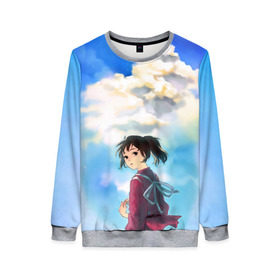 Женский свитшот 3D с принтом Унесенные призраками в Ухте, 100% полиэстер с мягким внутренним слоем | круглый вырез горловины, мягкая резинка на манжетах и поясе, свободная посадка по фигуре | spirited away | миядзаки | хаяо