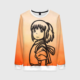Женский свитшот 3D с принтом Унесенные призраками в Ухте, 100% полиэстер с мягким внутренним слоем | круглый вырез горловины, мягкая резинка на манжетах и поясе, свободная посадка по фигуре | spirited away | миядзаки | хаяо