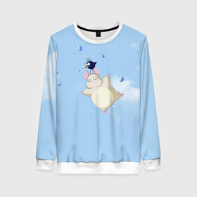 Женский свитшот 3D с принтом Унесённые призраками в Ухте, 100% полиэстер с мягким внутренним слоем | круглый вырез горловины, мягкая резинка на манжетах и поясе, свободная посадка по фигуре | spirited away | миядзаки | хаяо