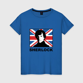 Женская футболка хлопок с принтом Шерлок в Ухте, 100% хлопок | прямой крой, круглый вырез горловины, длина до линии бедер, слегка спущенное плечо | sherlock | бенедикт камбербэтч | доктор ватсон | мартин фримен | шерлок