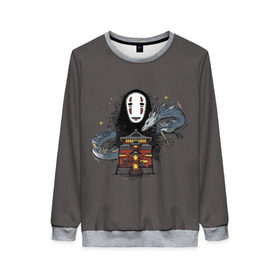 Женский свитшот 3D с принтом Унесенные призраками в Ухте, 100% полиэстер с мягким внутренним слоем | круглый вырез горловины, мягкая резинка на манжетах и поясе, свободная посадка по фигуре | spirited away | миядзаки | хаяо