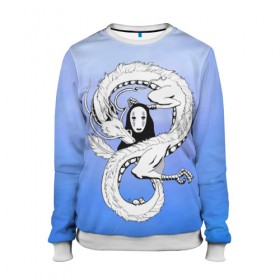 Женский свитшот 3D с принтом Унесенные призраками в Ухте, 100% полиэстер с мягким внутренним слоем | круглый вырез горловины, мягкая резинка на манжетах и поясе, свободная посадка по фигуре | spirited away | миядзаки | хаяо