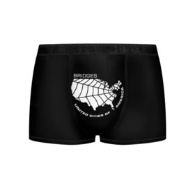 Мужские трусы 3D с принтом BRIDGES  UCA в Ухте, 50% хлопок, 50% полиэстер | классическая посадка, на поясе мягкая тканевая резинка | Тематика изображения на принте: hideo kojima | hilermo del toro | kojima productions | norman reedus | бурят гений | гильермо дель торо | леа сейду | лея | мадс миккельсен | норман ридус | хидео кодзима