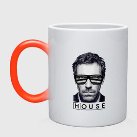 Кружка хамелеон с принтом Доктор Хаус в Ухте, керамика | меняет цвет при нагревании, емкость 330 мл | Тематика изображения на принте: everybody lies | house m.d. | все лгут | доктор хаус | хью лори