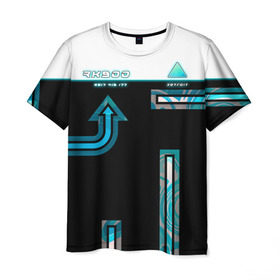 Мужская футболка 3D с принтом Detroit become human в Ухте, 100% полиэфир | прямой крой, круглый вырез горловины, длина до линии бедер | 