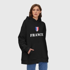 Худи SuperOversize хлопок с принтом France в Ухте, 70% хлопок, 30% полиэстер, мягкий начес внутри | карман-кенгуру, эластичная резинка на манжетах и по нижней кромке, двухслойный капюшон
 | france | франция | чемпионат