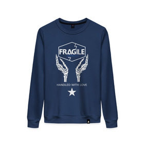 Женский свитшот хлопок с принтом FRAGILE EXPRESS в Ухте, 100% хлопок | прямой крой, круглый вырез, на манжетах и по низу широкая трикотажная резинка  | fragile express | hideo kojima | hilermo del toro | kojima productions | norman reedus | бурят гений | гильермо дель торо | кодзима | кодзима продакшн | леа сейду | лея | мадс миккельсен | норман ридус | хидео кодзима