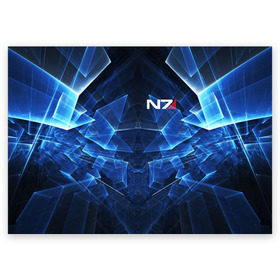 Поздравительная открытка с принтом MASS EFFECT N7 в Ухте, 100% бумага | плотность бумаги 280 г/м2, матовая, на обратной стороне линовка и место для марки
 | Тематика изображения на принте: n7 | альянс | броня | костюм | масс эффект | н7