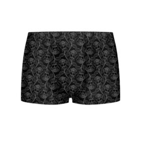 Мужские трусы 3D с принтом Розы / Tattoo style в Ухте, 50% хлопок, 50% полиэстер | классическая посадка, на поясе мягкая тканевая резинка | flower | flowers | rose | roses | style | tattoo | роза | розочка | тату | текстура | узор | цветы