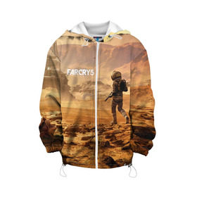 Детская куртка 3D с принтом FAR CRY 5 LOST ON MARS в Ухте, 100% полиэстер | застежка — молния, подол и капюшон оформлены резинкой с фиксаторами, по бокам — два кармана без застежек, один потайной карман на груди, плотность верхнего слоя — 90 г/м2; плотность флисового подклада — 260 г/м2 | action | far cry | far cry 5 | lost on mars | игра | космонавт | космос | марс | экшн