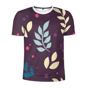 Мужская футболка 3D спортивная Ветви: в Ухте, 100% полиэстер с улучшенными характеристиками | приталенный силуэт, круглая горловина, широкие плечи, сужается к линии бедра | абстракция | веточка | лист | листья | узор