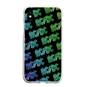 Чехол для iPhone XS Max матовый AC DC Паттерн Градиент: в Ухте, Силикон | Область печати: задняя сторона чехла, без боковых панелей | рок