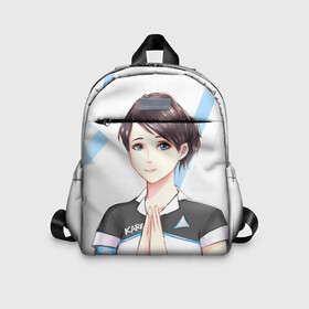 Детский рюкзак 3D с принтом Kara  в Ухте, 100% полиэстер | лямки с регулируемой длиной, сверху петелька, чтобы рюкзак можно было повесить на вешалку. Основное отделение закрывается на молнию, как и внешний карман. Внутри дополнительный карман. По бокам два дополнительных кармашка | Тематика изображения на принте: 2038 | become | connor | dbh | detroit | gamer | human | kara | андроид | девиант | детройт | кара | квест | коннор | маркус