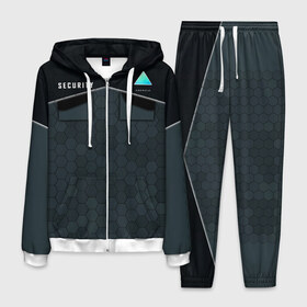 Мужской костюм 3D с принтом Detroit SECURITY в Ухте, 100% полиэстер | Манжеты и пояс оформлены тканевой резинкой, двухслойный капюшон со шнурком для регулировки, карманы спереди | Тематика изображения на принте: 2038 | become | connor | dbh | detroit | gamer | human | kara | андроид | девиант | детройт | кара | квест | коннор | маркус
