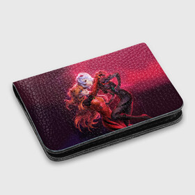 Картхолдер с принтом Два ангела: в Ухте, натуральная матовая кожа | размер 7,3 х 10 см; кардхолдер имеет 4 кармана для карт; | аска | евангелион | рей