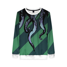 Женский свитшот 3D с принтом Осьминог в Ухте, 100% полиэстер с мягким внутренним слоем | круглый вырез горловины, мягкая резинка на манжетах и поясе, свободная посадка по фигуре | 