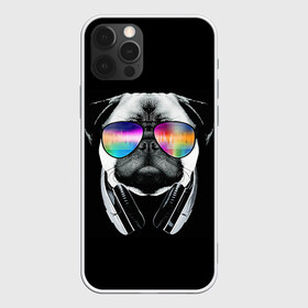 Чехол для iPhone 12 Pro Max с принтом Мопс в наушниках в Ухте, Силикон |  | Тематика изображения на принте: dog | mops | music | мопс | музыка | наушники | собака