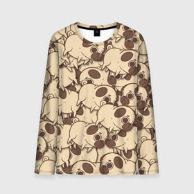 Мужской лонгслив 3D с принтом мопс в Ухте, 100% полиэстер | длинные рукава, круглый вырез горловины, полуприлегающий силуэт | pug | мопсик | собака