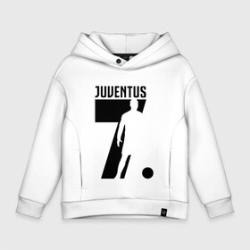Детское худи Oversize хлопок с принтом RONALDO JUVE SPORT в Ухте, френч-терри — 70% хлопок, 30% полиэстер. Мягкий теплый начес внутри —100% хлопок | боковые карманы, эластичные манжеты и нижняя кромка, капюшон на магнитной кнопке | Тематика изображения на принте: cr7 | fc | клуб | криштиану роналду | роналдо | фк | форма | ювентус