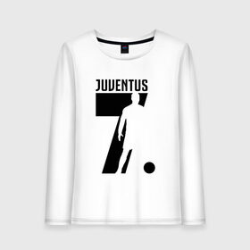 Женский лонгслив хлопок с принтом RONALDO JUVE SPORT в Ухте, 100% хлопок |  | cr7 | fc | клуб | криштиану роналду | роналдо | фк | форма | ювентус