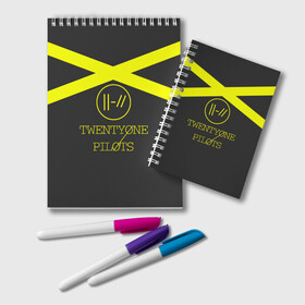 Блокнот с принтом Twenty One Pilots в Ухте, 100% бумага | 48 листов, плотность листов — 60 г/м2, плотность картонной обложки — 250 г/м2. Листы скреплены удобной пружинной спиралью. Цвет линий — светло-серый
 |  twenty one pilots