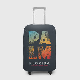 Чехол для чемодана 3D с принтом Palm Florida Surfing Time в Ухте, 86% полиэфир, 14% спандекс | двустороннее нанесение принта, прорези для ручек и колес | 