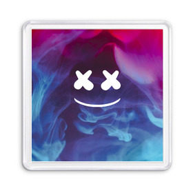 Магнит 55*55 с принтом MARSHMELLO в Ухте, Пластик | Размер: 65*65 мм; Размер печати: 55*55 мм | dj | marshmello | клубная музыка | маршмелло | музыка | музыкант
