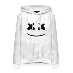 Женская толстовка 3D с принтом MARSHMELLO в Ухте, 100% полиэстер  | двухслойный капюшон со шнурком для регулировки, мягкие манжеты на рукавах и по низу толстовки, спереди карман-кенгуру с мягким внутренним слоем. | dj | marshmello | usa | америка | клубная музыка | маршмелло | музыка | музыкант