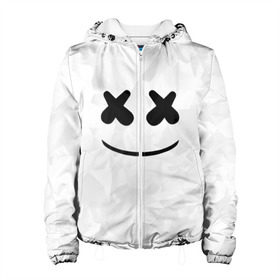 Женская куртка 3D с принтом MARSHMELLO в Ухте, ткань верха — 100% полиэстер, подклад — флис | прямой крой, подол и капюшон оформлены резинкой с фиксаторами, два кармана без застежек по бокам, один большой потайной карман на груди. Карман на груди застегивается на липучку | dj | marshmello | usa | америка | клубная музыка | маршмелло | музыка | музыкант
