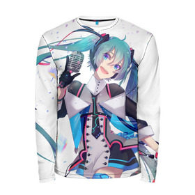 Мужской лонгслив 3D с принтом Hatsune Miku в Ухте, 100% полиэстер | длинные рукава, круглый вырез горловины, полуприлегающий силуэт | Тематика изображения на принте: hatsune miku | аниме | вокалоид | девушки | манга | мульт | оружие | певица | сёдзё | сериал | хатсуне мику | япония