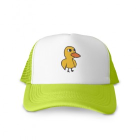 Кепка тракер с сеткой с принтом Утка в Ухте, трикотажное полотно; задняя часть — сетка | длинный козырек, универсальный размер, пластиковая застежка | duck | duckling | утенок | утка