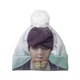 Шапка 3D c помпоном с принтом BTS в Ухте, 100% полиэстер | универсальный размер, печать по всей поверхности изделия | bts | bts army | j hope | jimin | jin | jungkook | k pop | rap monster | rapmon | suga | v | бтс | группа | корея