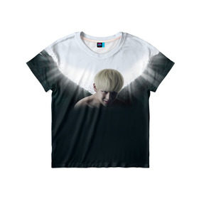 Детская футболка 3D с принтом BTS в Ухте, 100% гипоаллергенный полиэфир | прямой крой, круглый вырез горловины, длина до линии бедер, чуть спущенное плечо, ткань немного тянется | bts | bts army | j hope | jimin | jin | jungkook | k pop | rap monster | rapmon | suga | v | бтс | группа | корея