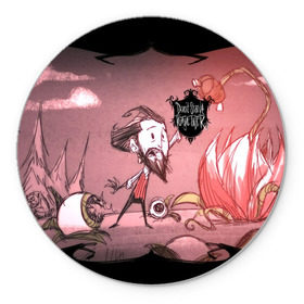 Коврик круглый с принтом DON`T STARVE в Ухте, резина и полиэстер | круглая форма, изображение наносится на всю лицевую часть | action | adventure | dont starve | gamer | player | twitch | игра