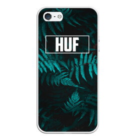 Чехол для iPhone 5/5S матовый с принтом Папоротник (HUF) в Ухте, Силикон | Область печати: задняя сторона чехла, без боковых панелей | Тематика изображения на принте: huf | huf hulsbeck | папоротник