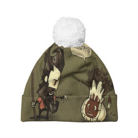 Шапка 3D c помпоном с принтом Don`t starve в Ухте, 100% полиэстер | универсальный размер, печать по всей поверхности изделия | 