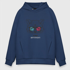 Мужское худи Oversize хлопок с принтом Думай по другому! в Ухте, френч-терри — 70% хлопок, 30% полиэстер. Мягкий теплый начес внутри —100% хлопок | боковые карманы, эластичные манжеты и нижняя кромка, капюшон на магнитной кнопке | think different | умные мысли